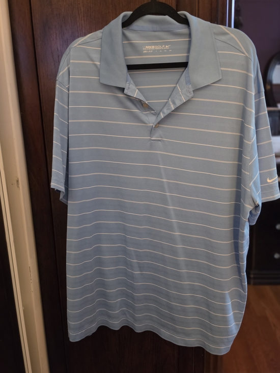 Nike Other - Nike Light Blue Striped Golf Polo, preowned. Size XXL
